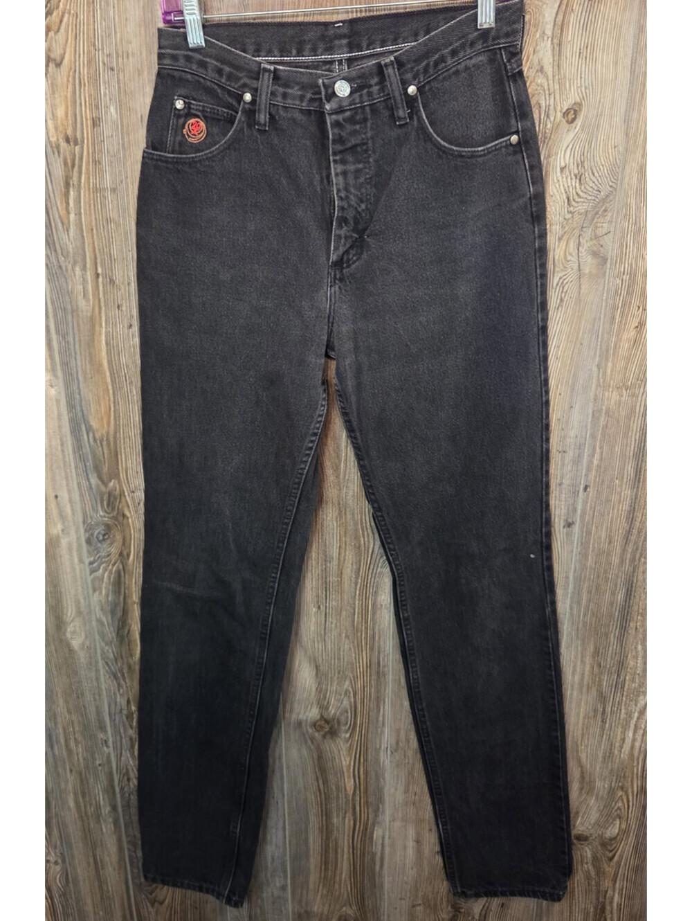 Wrangler 20X Black Denim Jeans Women Size 9/10 (28x36) High Rise Slim Leg Rodeo